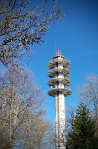 Telecom tower near Mont-lès-Neufchâteau, France, Feb 2019.